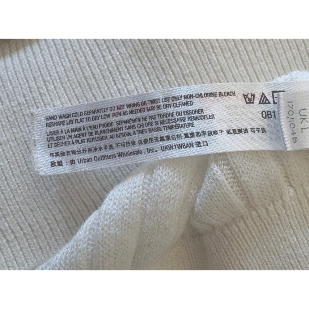 Free People Saturday Morning Crop Tank Vest L Ivory Off White Preppy Soft Girl - Picture 6 of 7